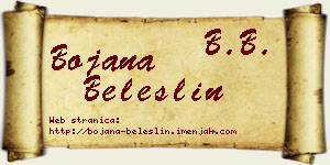 Bojana Beleslin vizit kartica